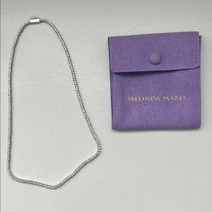Melinda Maria Silver Baby Not Your Basic Tennis Necklace
